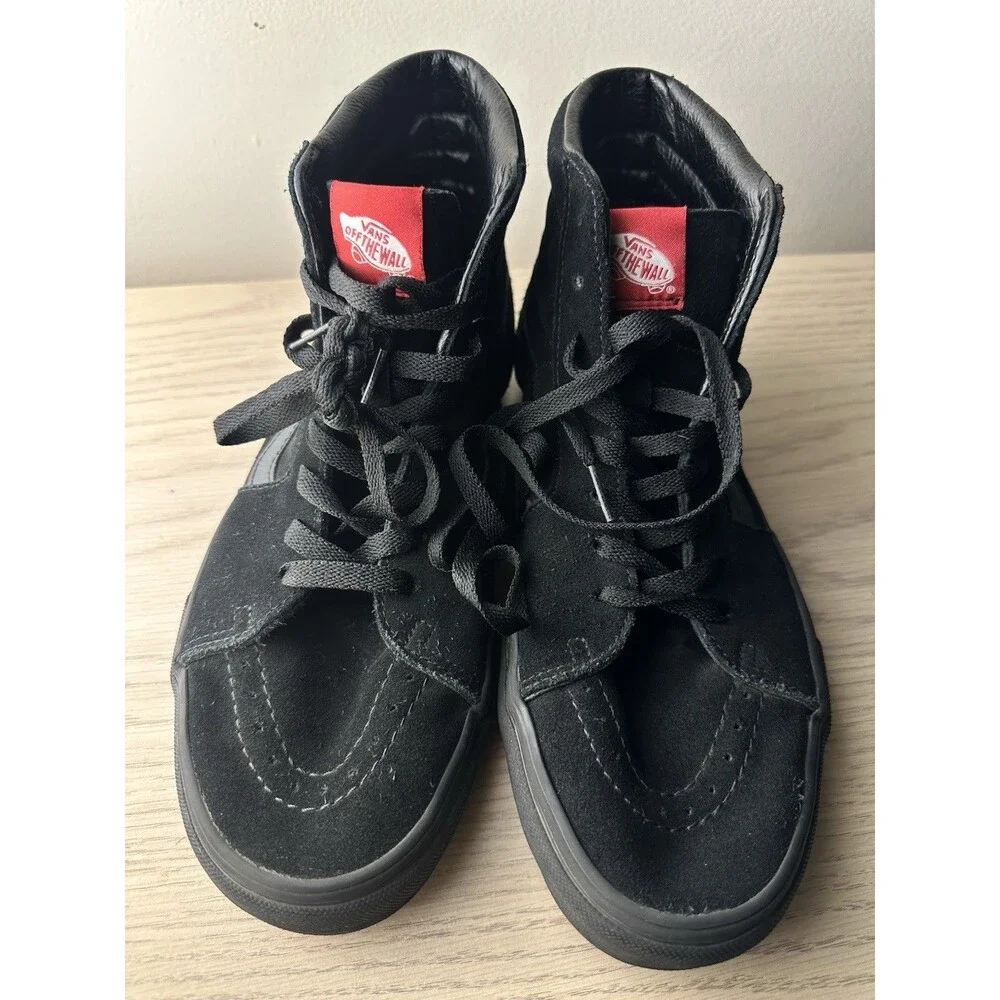 VANS Sk8-Hi Triple Black Suede High Top Sneakers Men's Size 9.5
